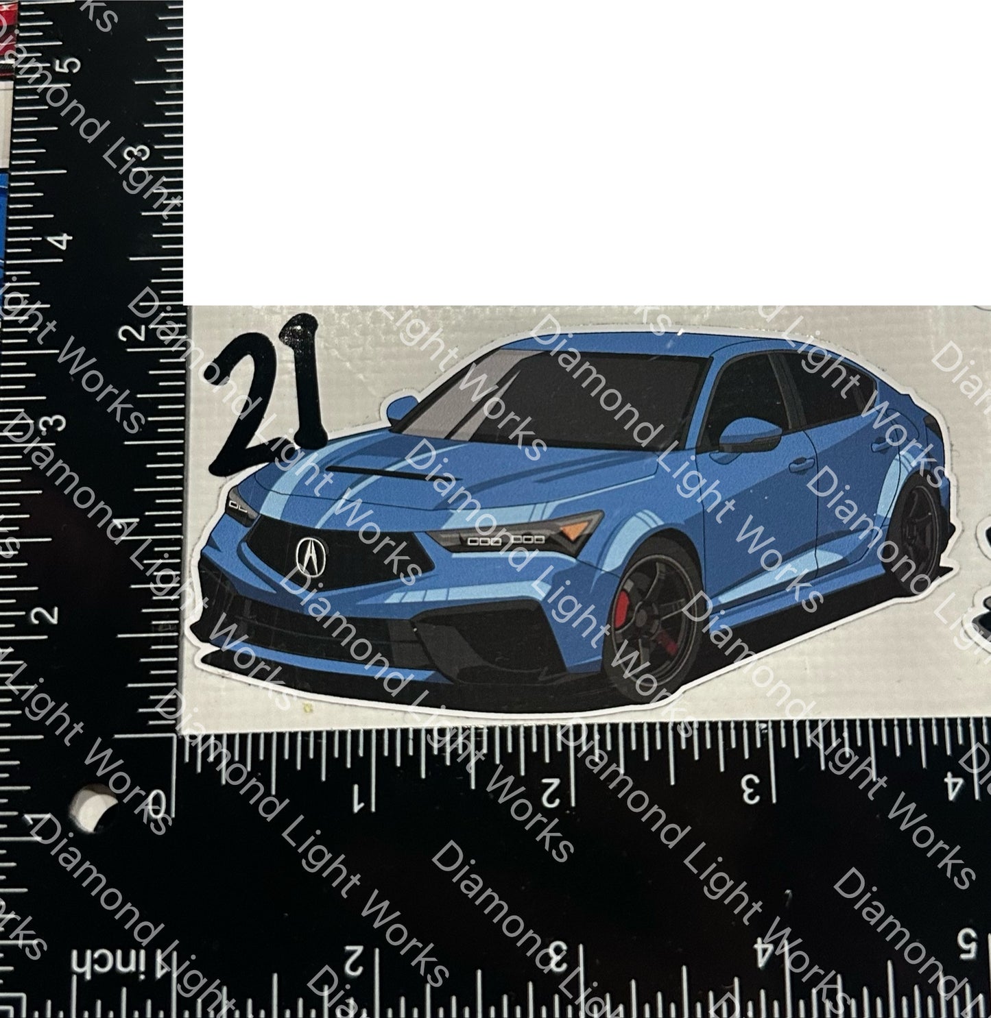Acura Integra type s blue sticker decal