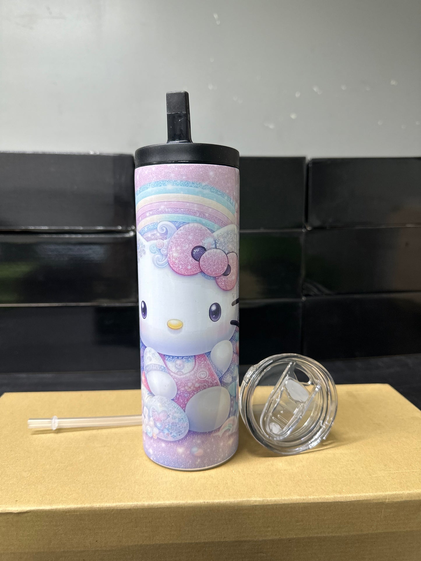 Hello kitty glitter tumbler
