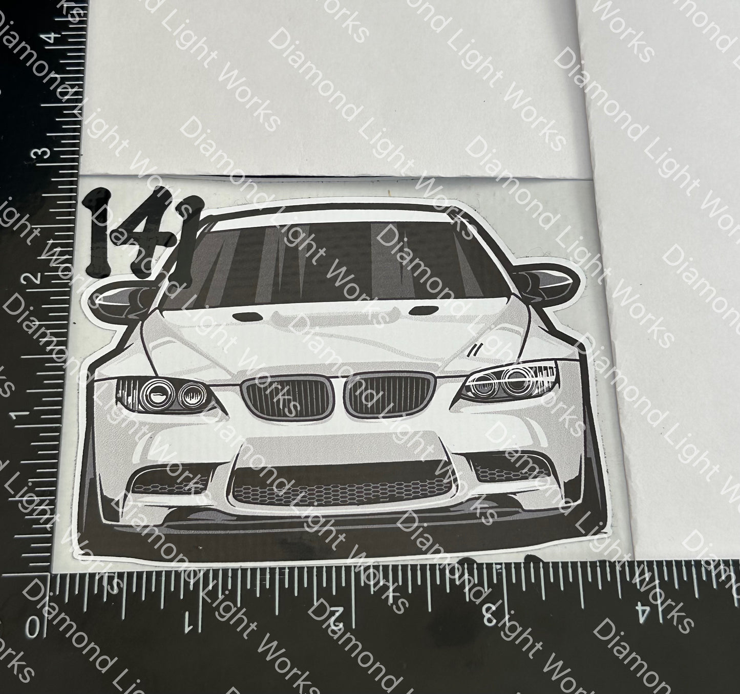 BMW E92 m3 front white sticker decal