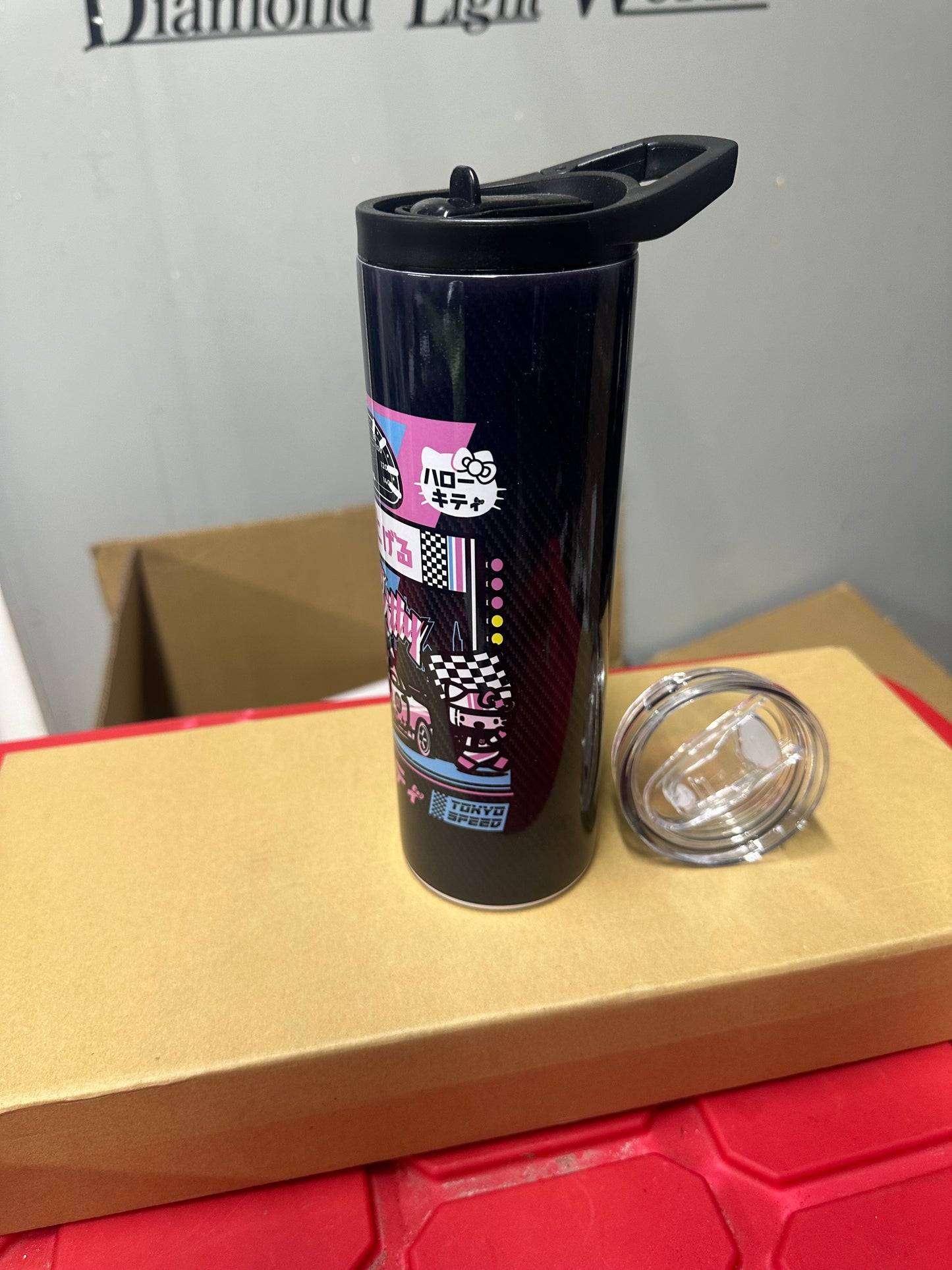 Hello kitty racer carbon tumbler