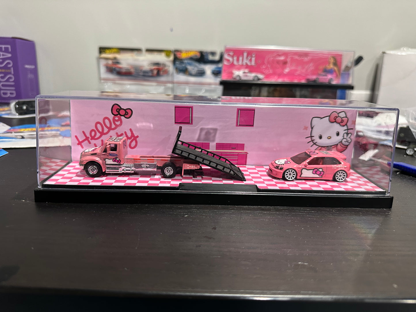 Hot wheels honda civic ek9 tow truck diorama