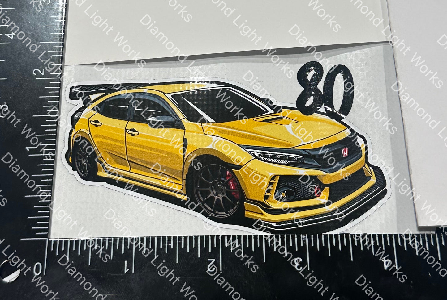 Honda civic fk8 yellow sticker decal