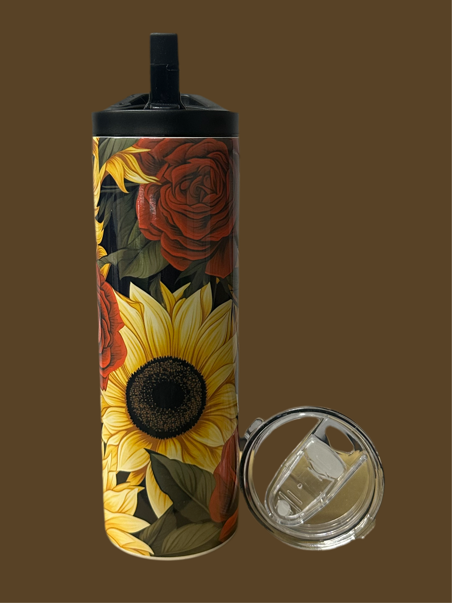 Roses and sun flowers tumbler