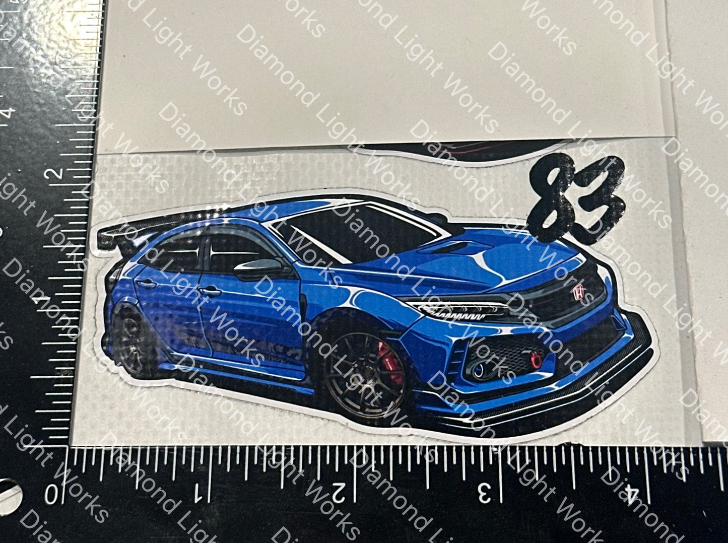 Honda civic fk8 blue sticker decal