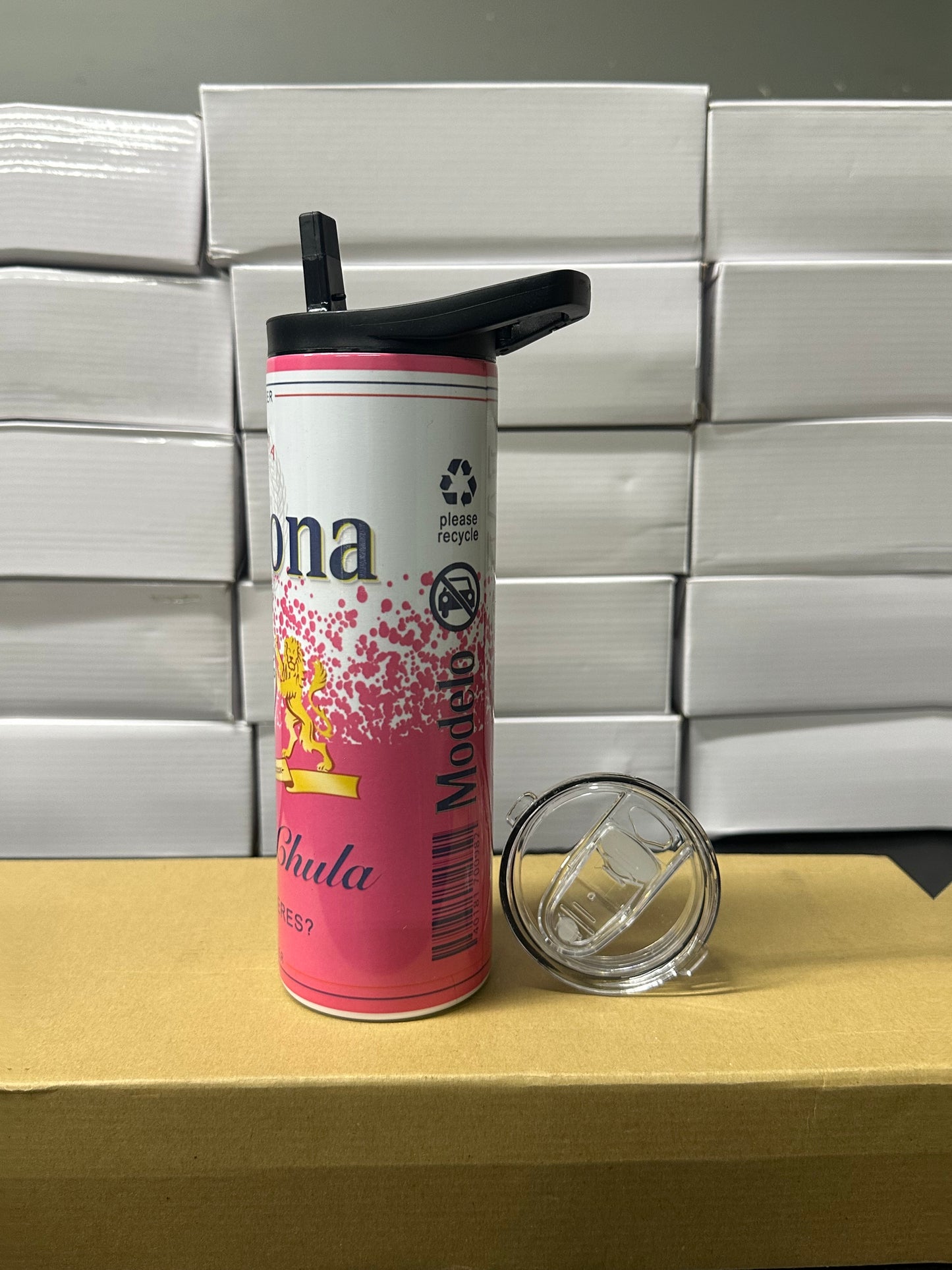 Chingona model pink tumbler
