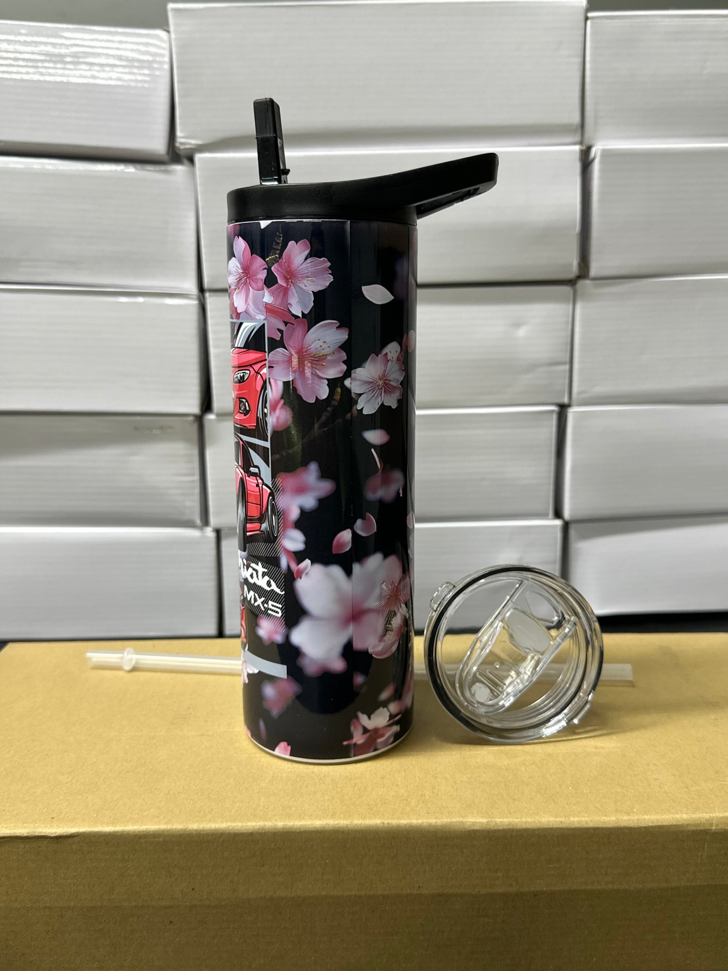 Miata generation flower tumbler