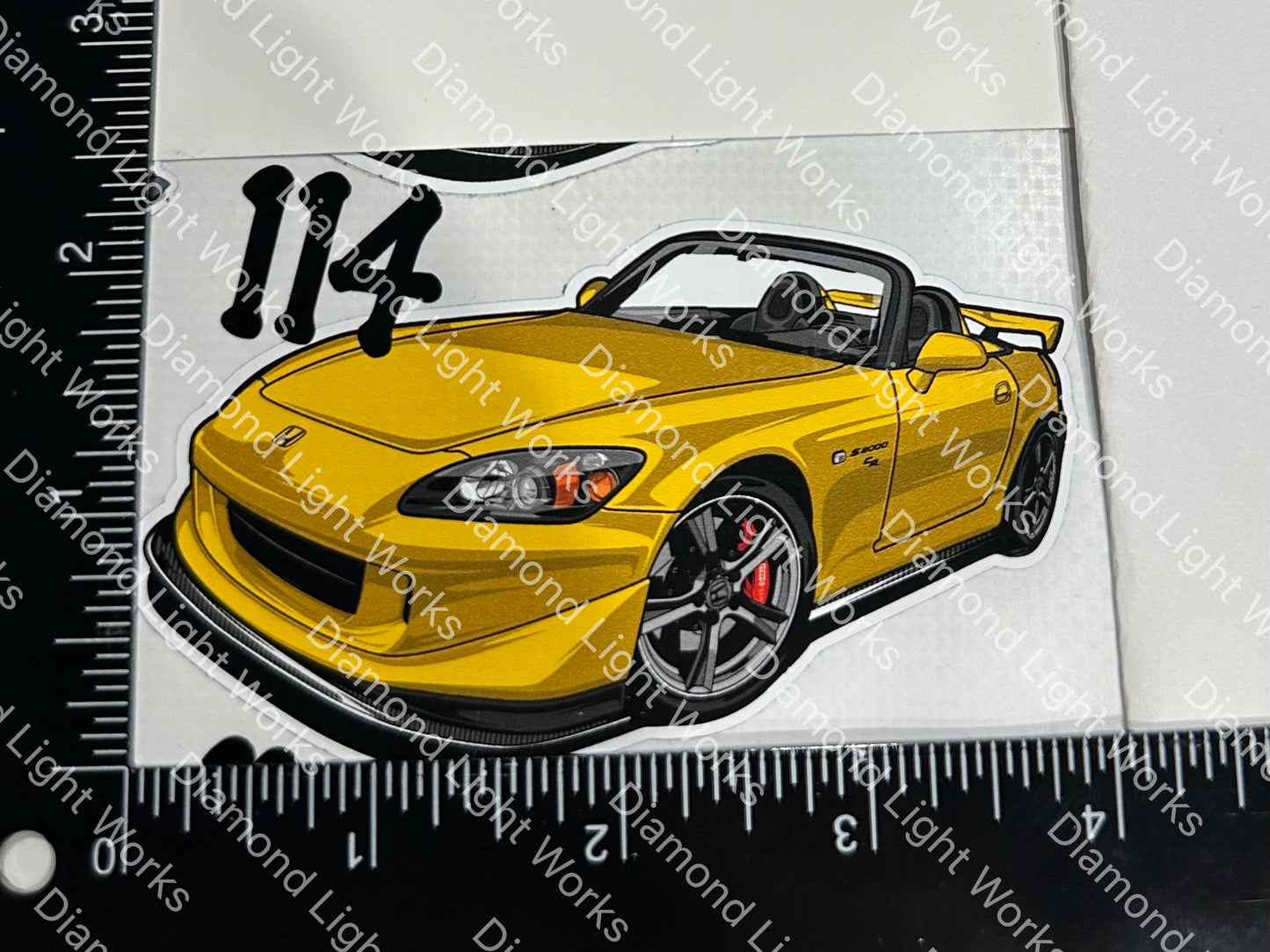 Honda s2000 ap2 yellow sticker decal