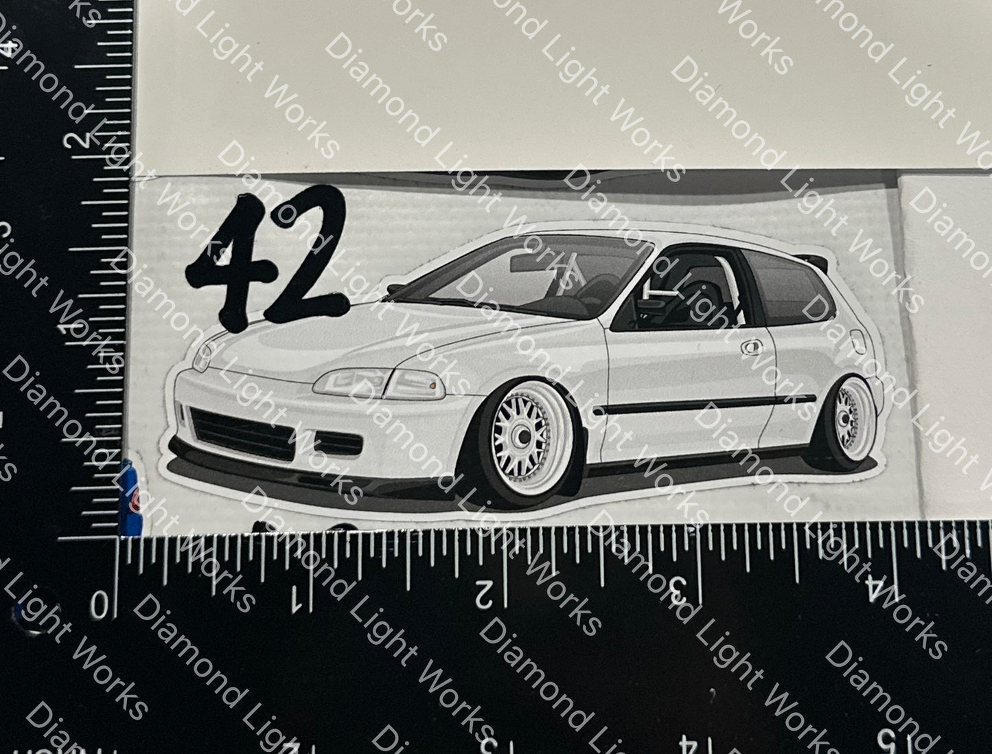 Honda civic eg hatch white sticker decal