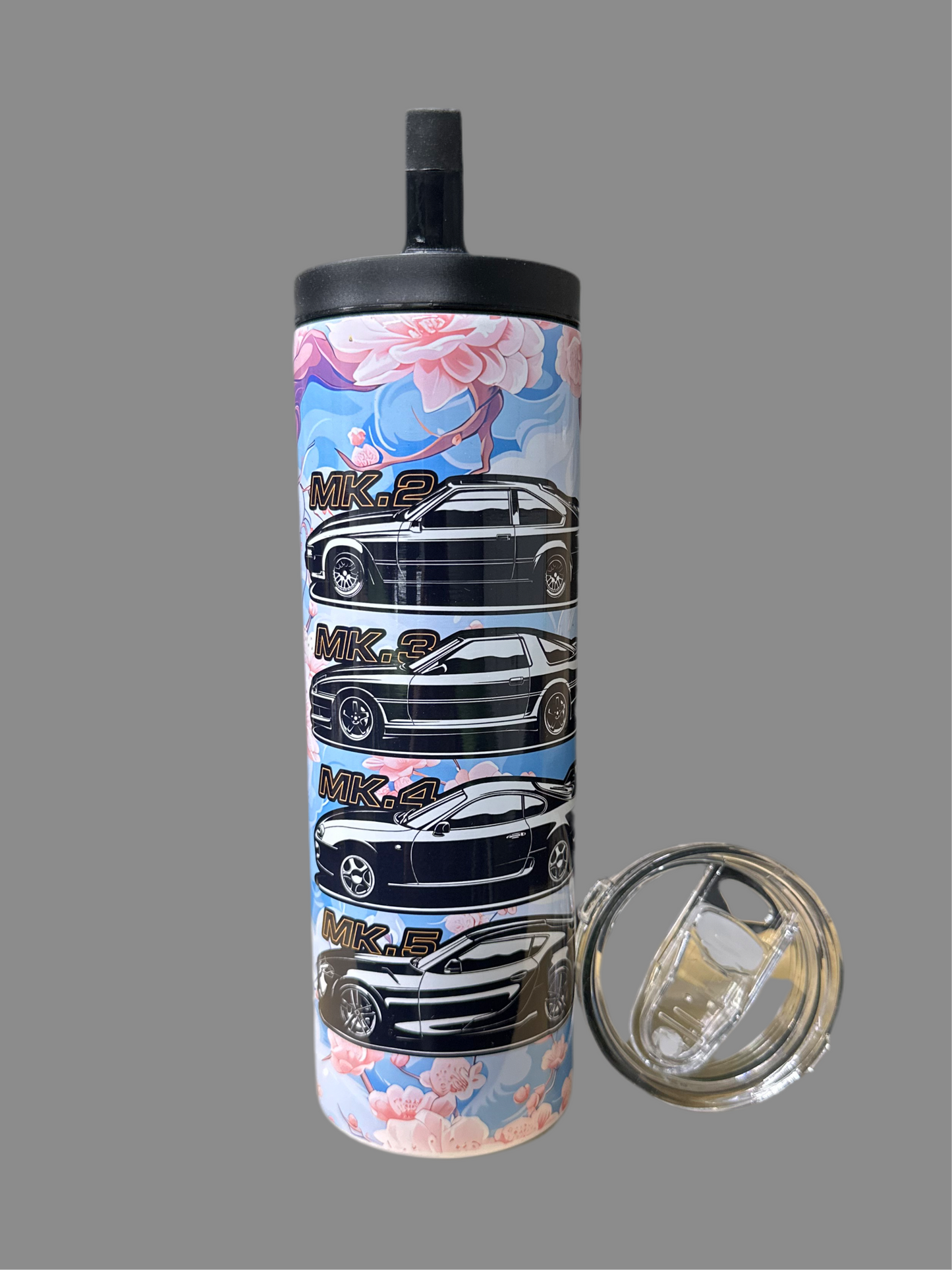 Toyota Supra generation flower tumbler