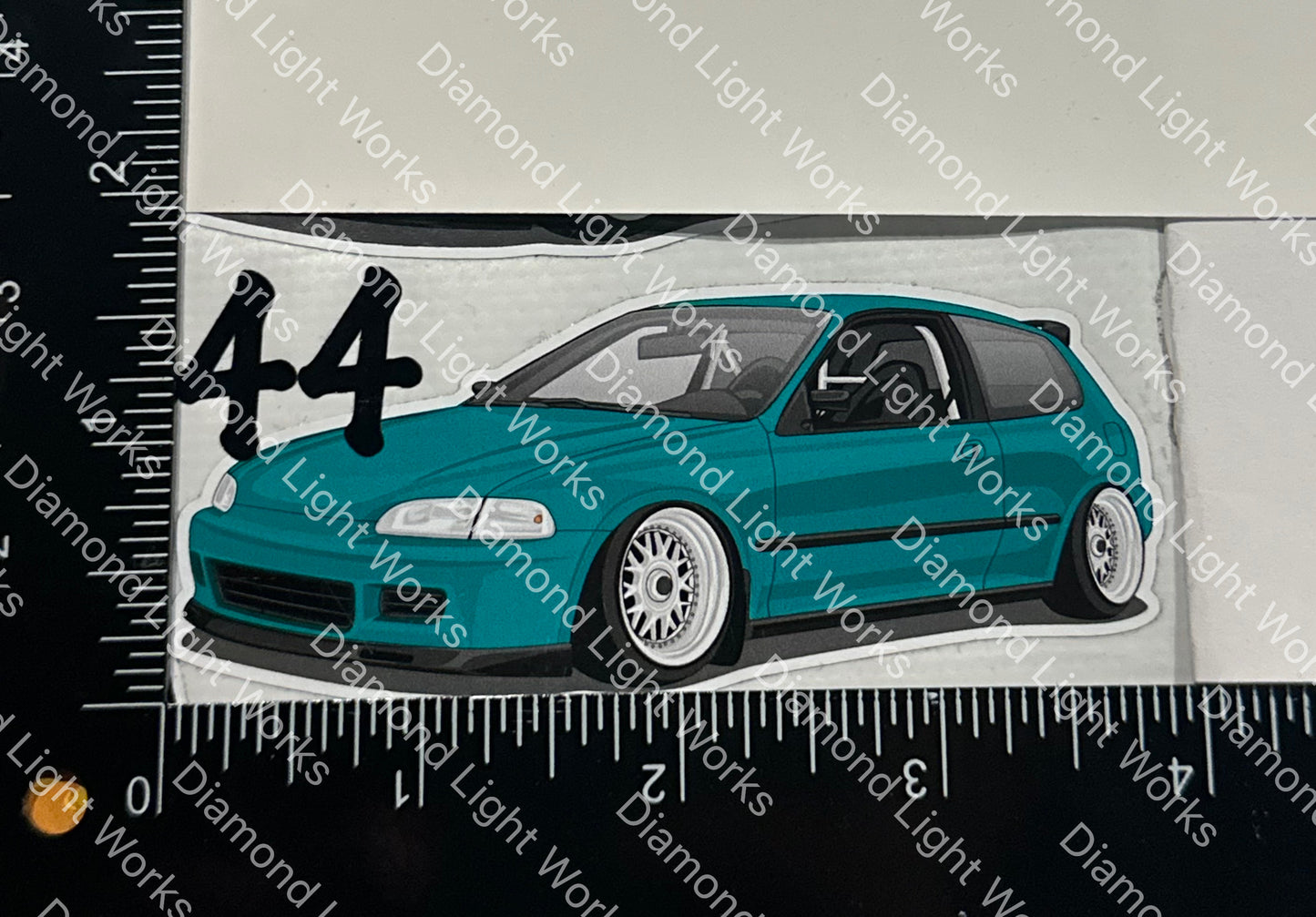 Honda civic eh hatch teal sticker decal