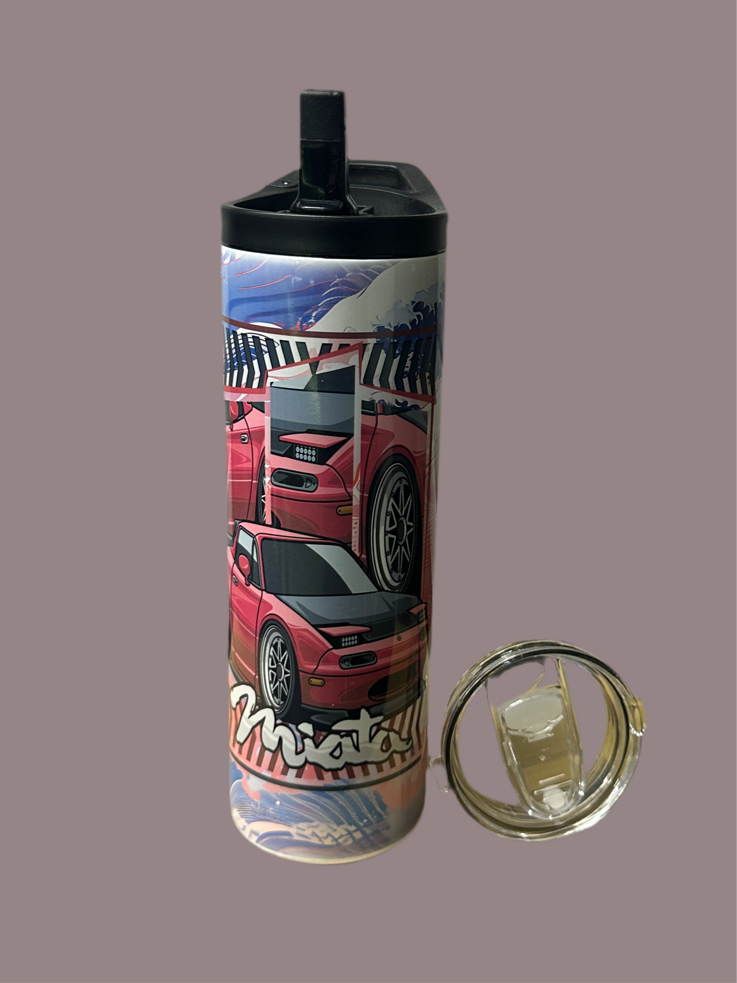 Mazda Miata waves tumbler