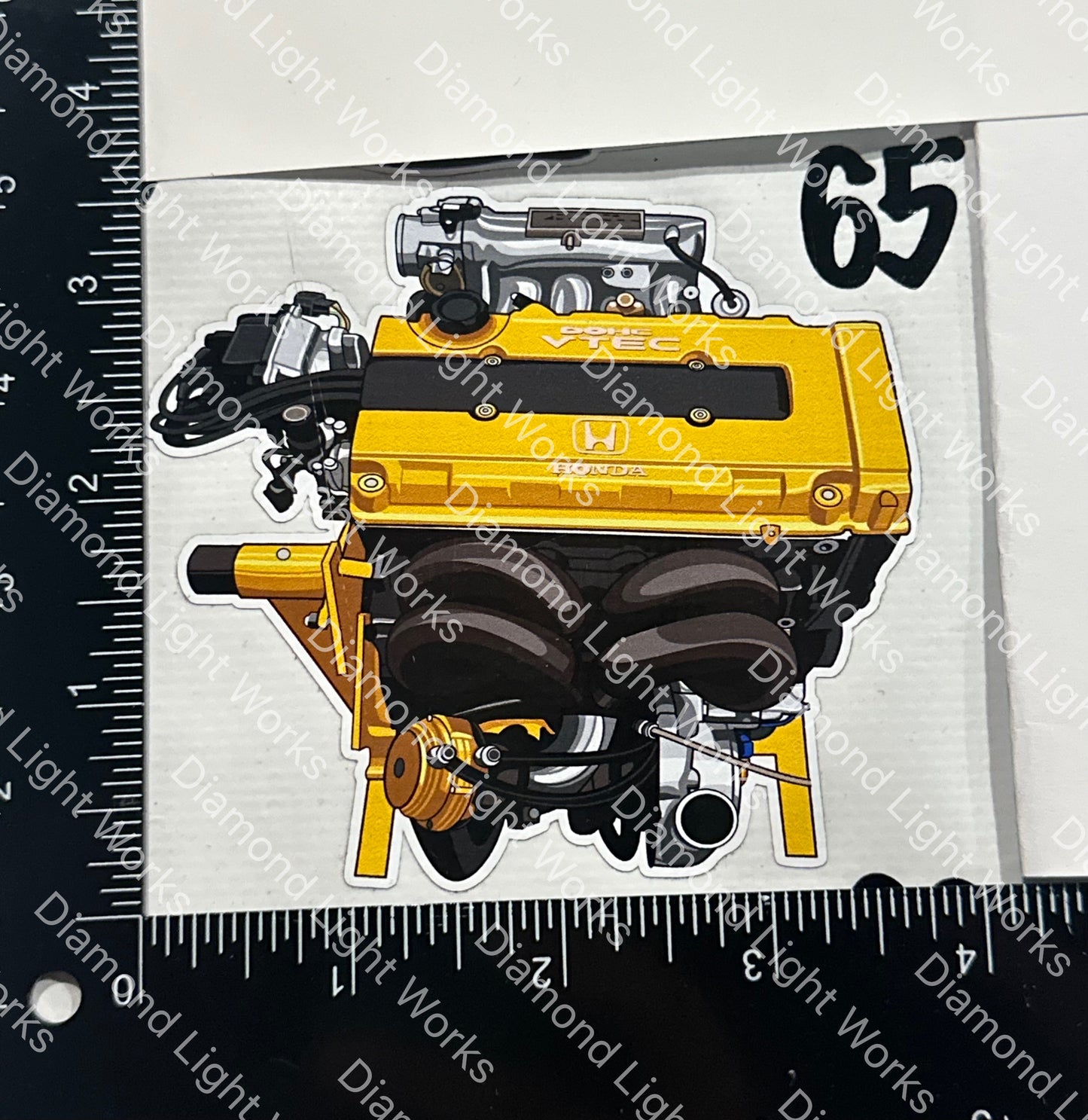 B series engine yellow sticker decal b16 b18 vtec