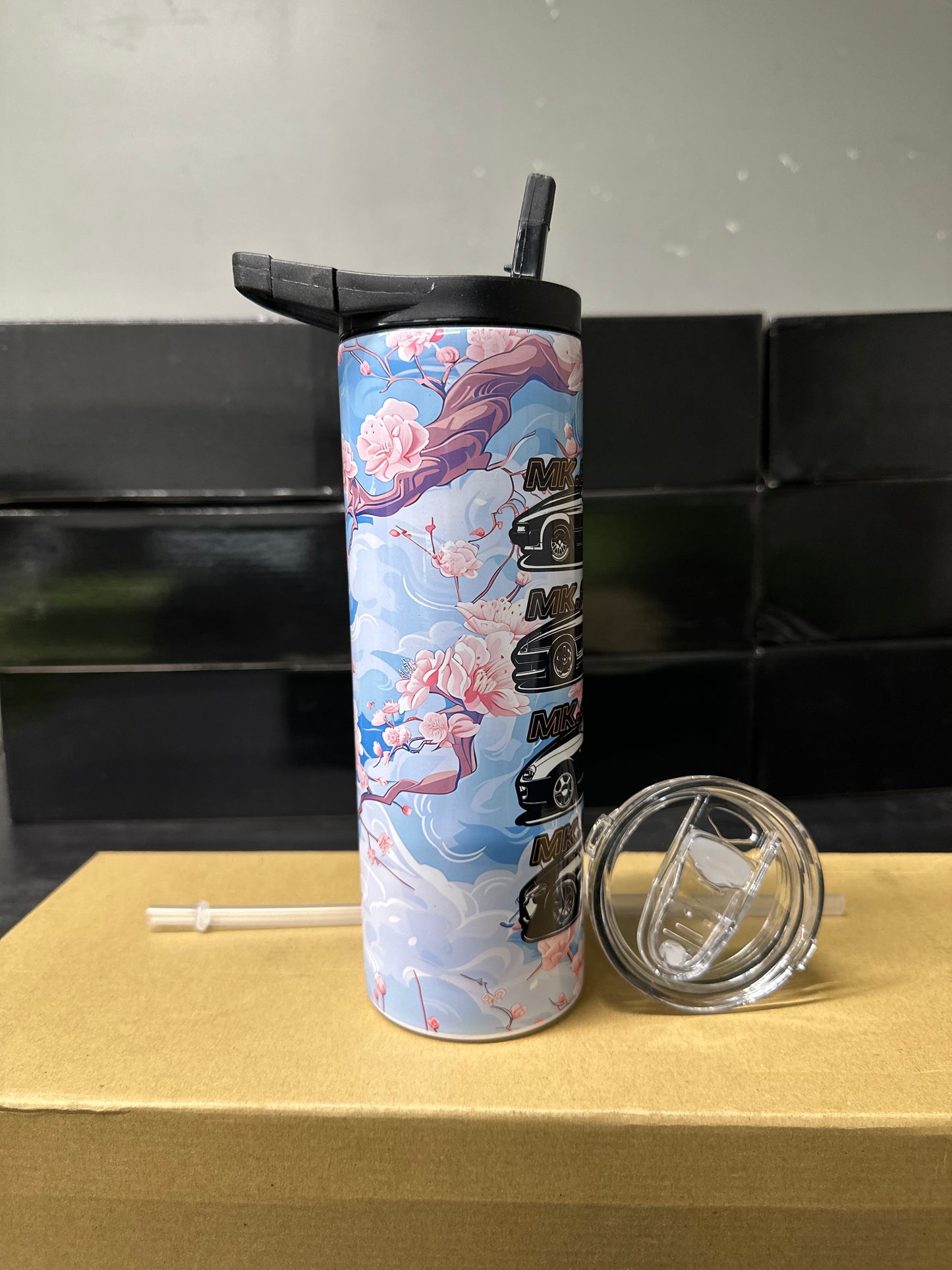 Toyota Supra gen cherry blossom tumbler