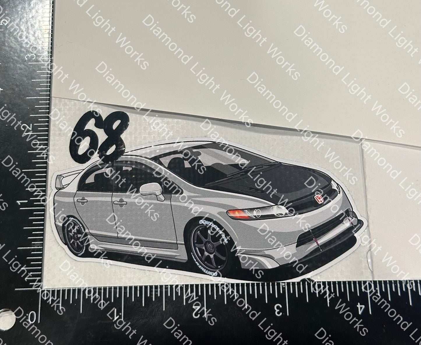 Honda civic 8th gen white sticker decal