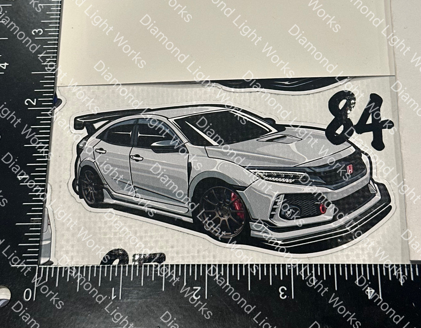 Honda civic fk8 white sticker decal