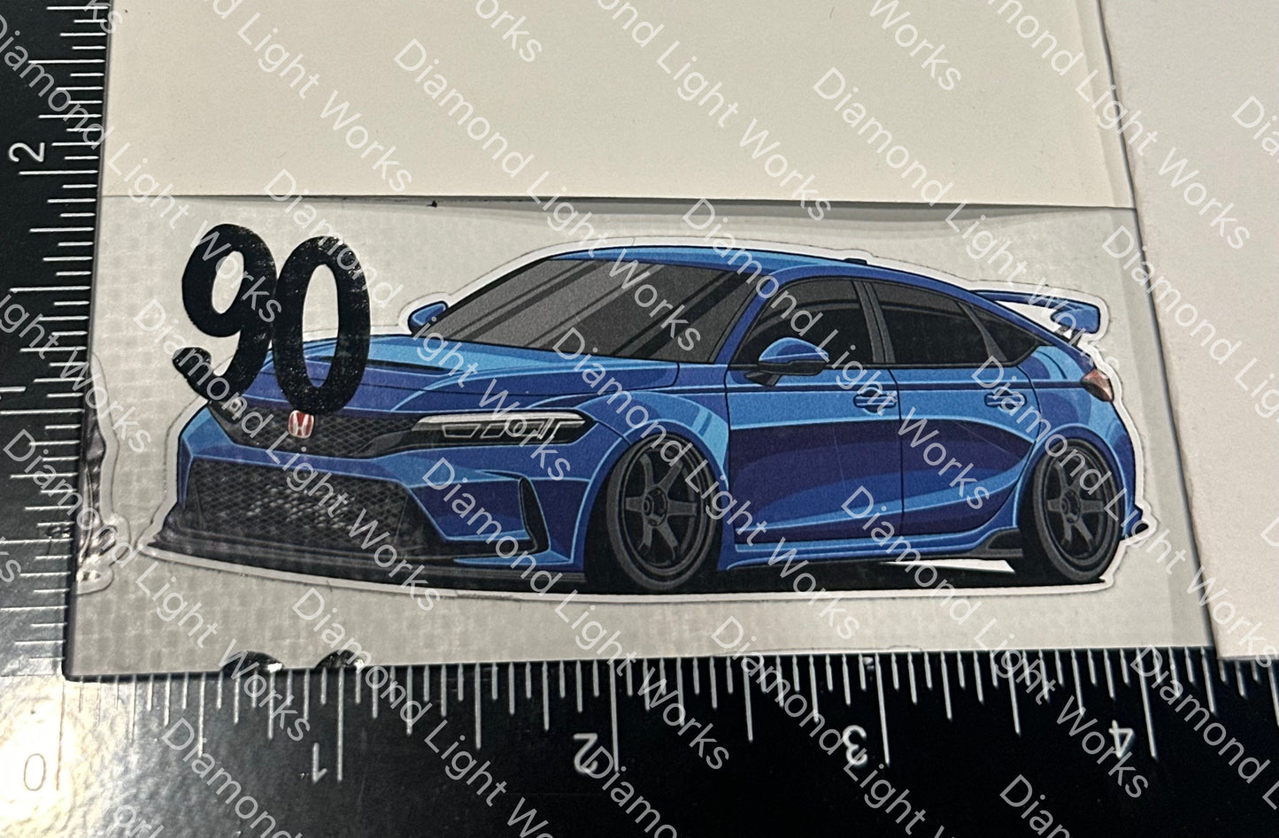 Honda civic fl5 blue sticker decal