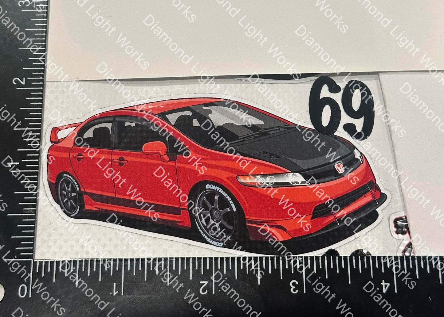 Honda civic 8th gen red sticker decal