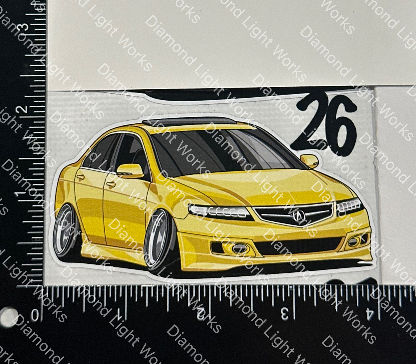 Acura tsx yellow sticker decal