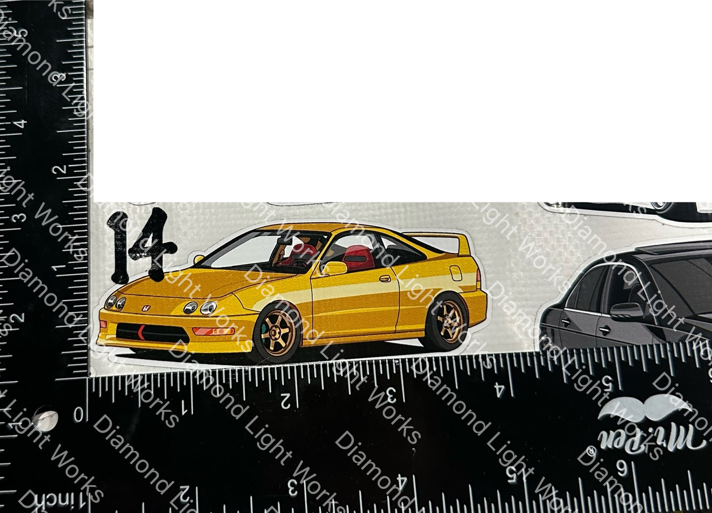 Acura Integra usdm yellow sticker decal