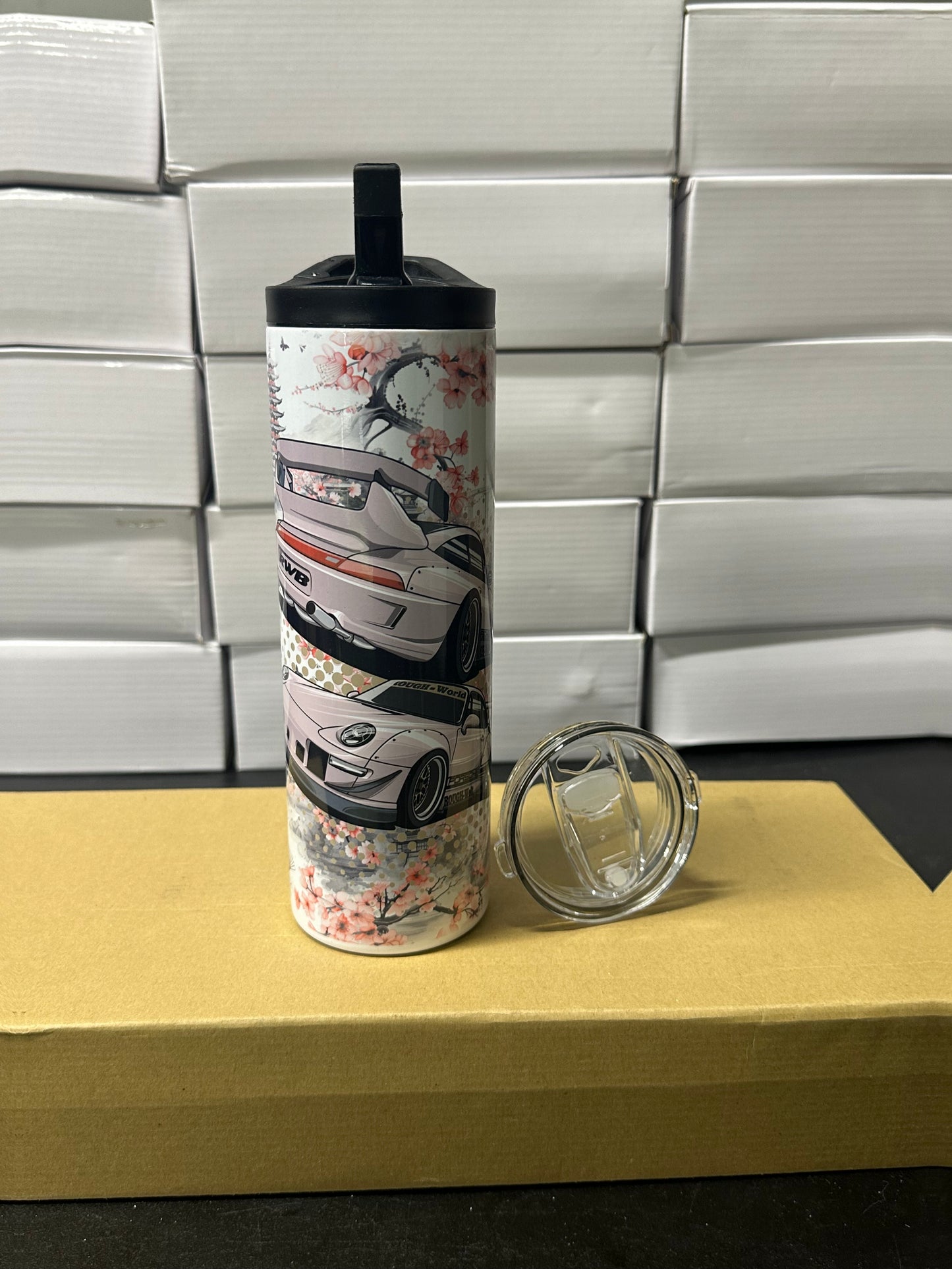 Porsche rwb cherry blossom tumbler