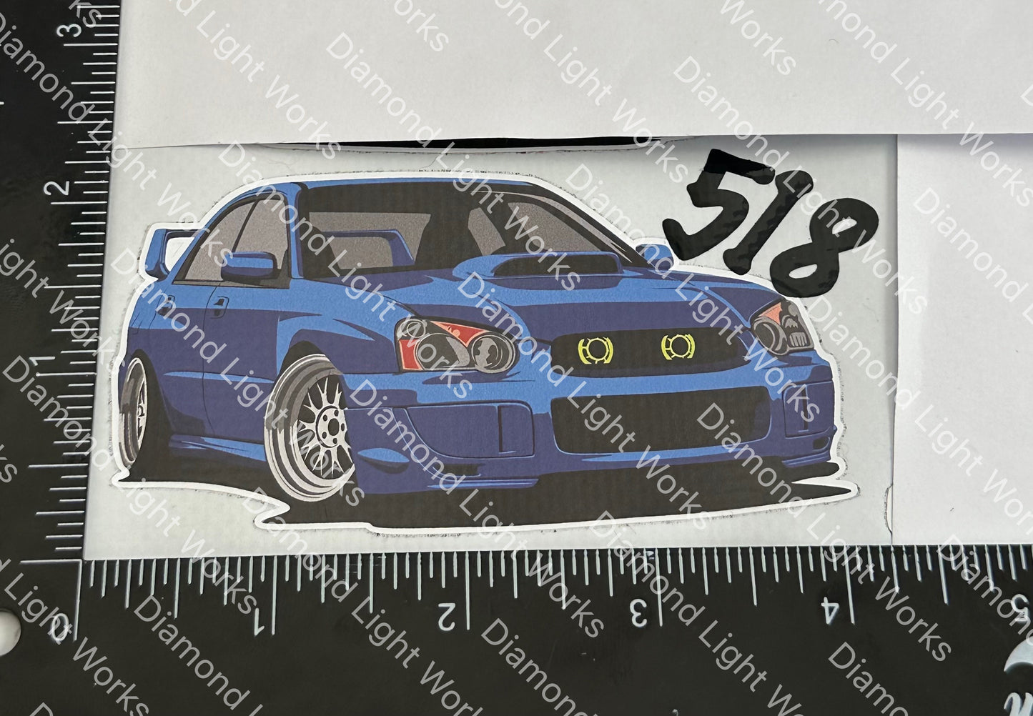 Subaru wrx sti front blue sticker decal
