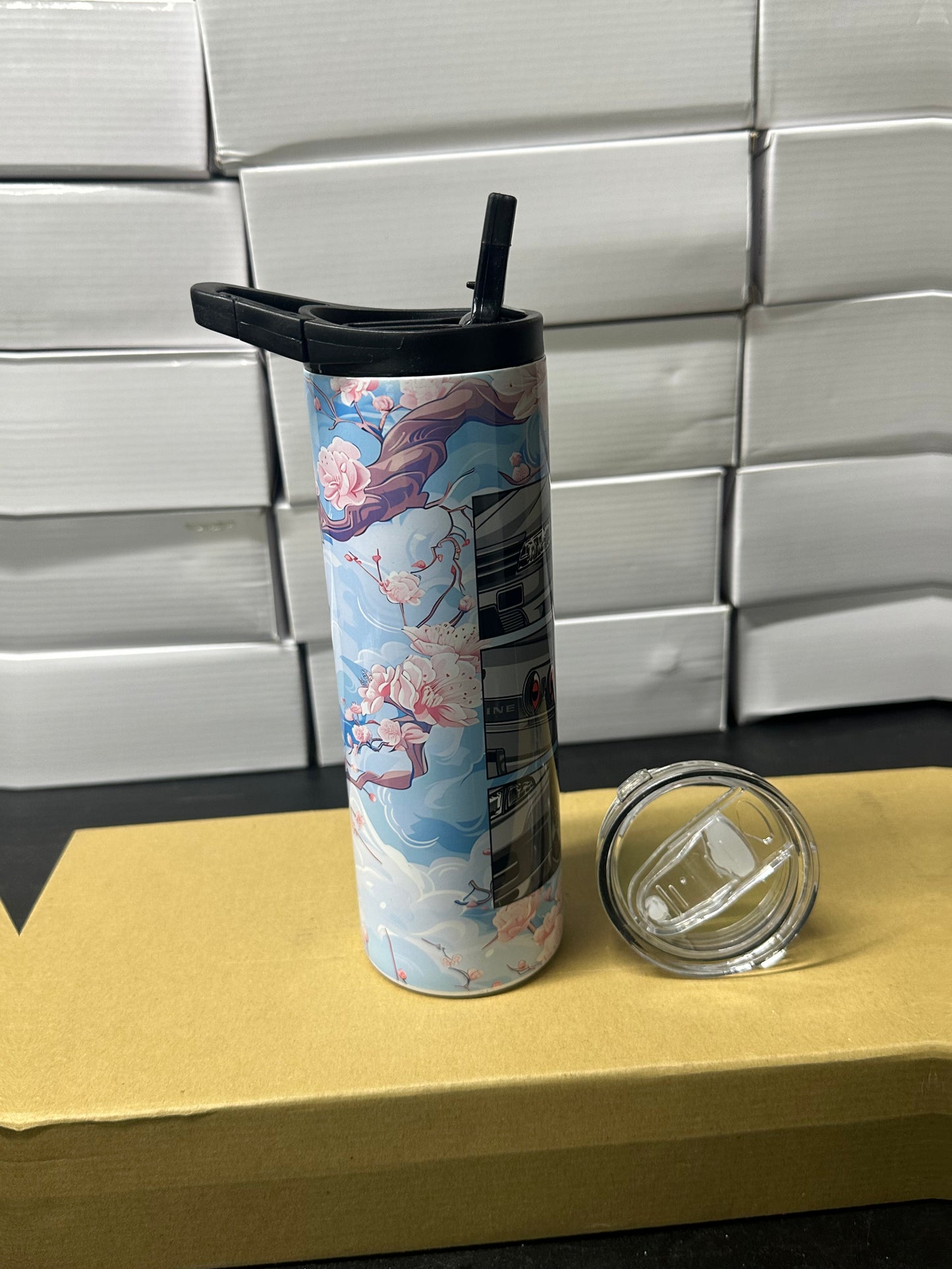 Nissan skyline r32 cherry blossom tumbler