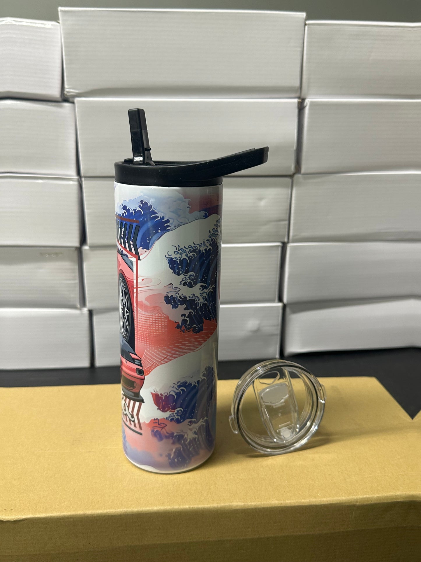 Mazda Miata waves tumbler