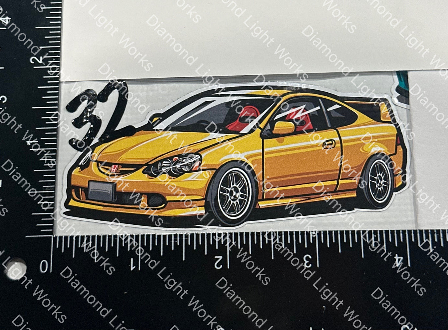 Acura rsx type s yellow sticker decal