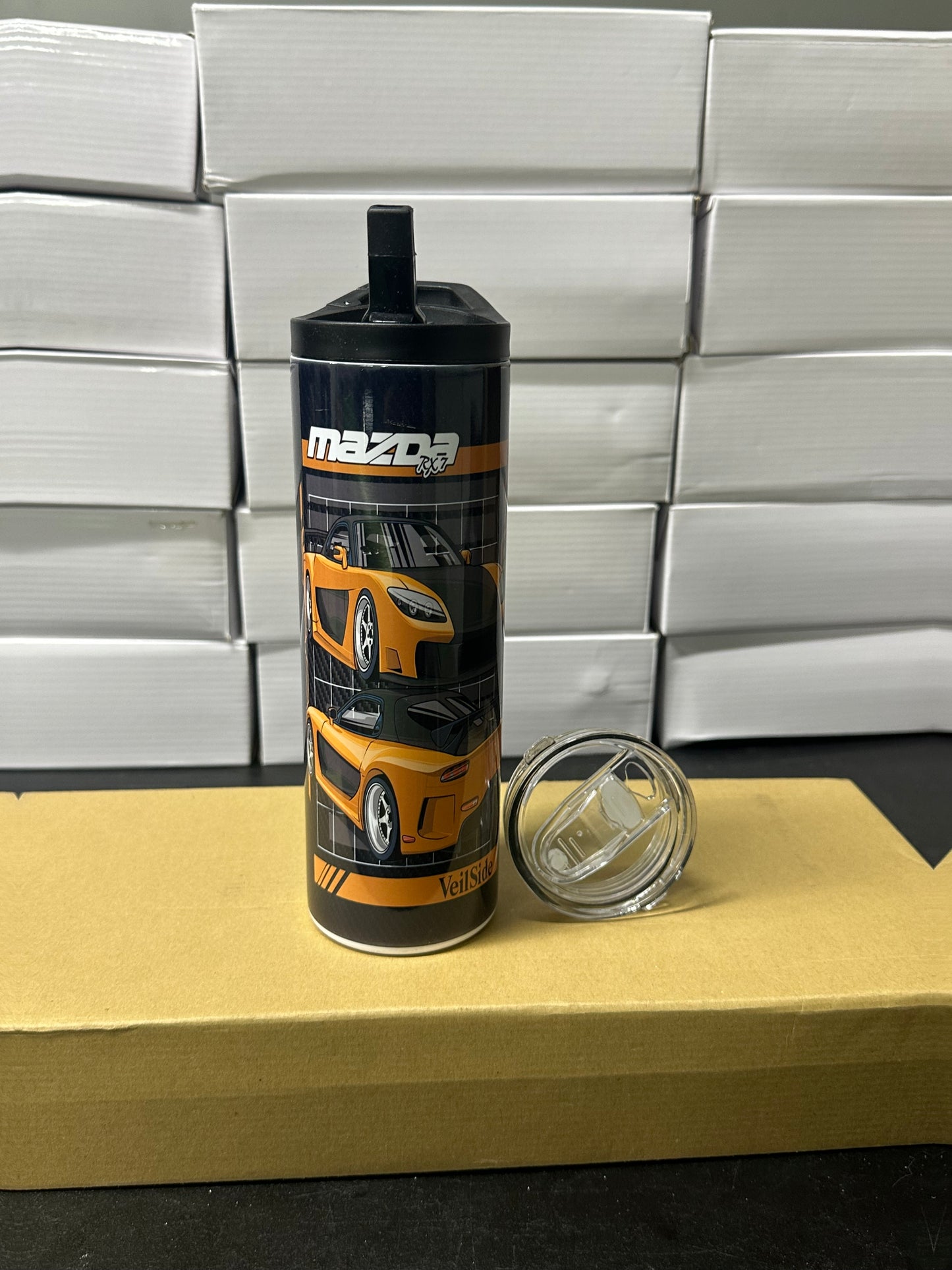 Mazda rx7 veilside fast and furious carbon tumbler