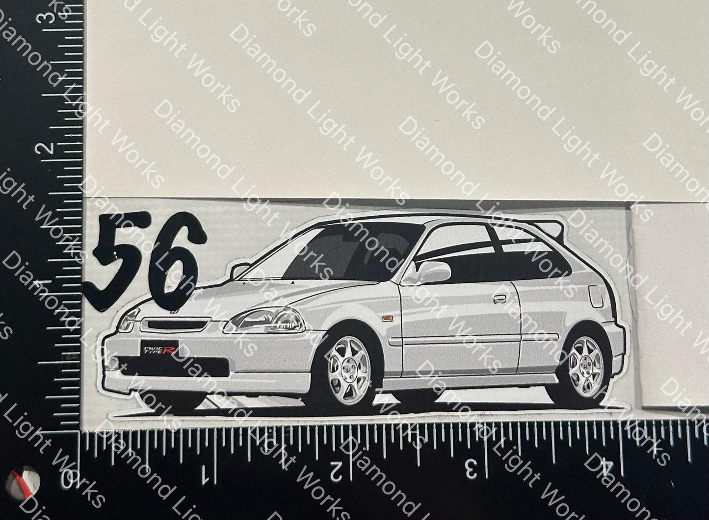 Honda civic ek type r white sticker decal