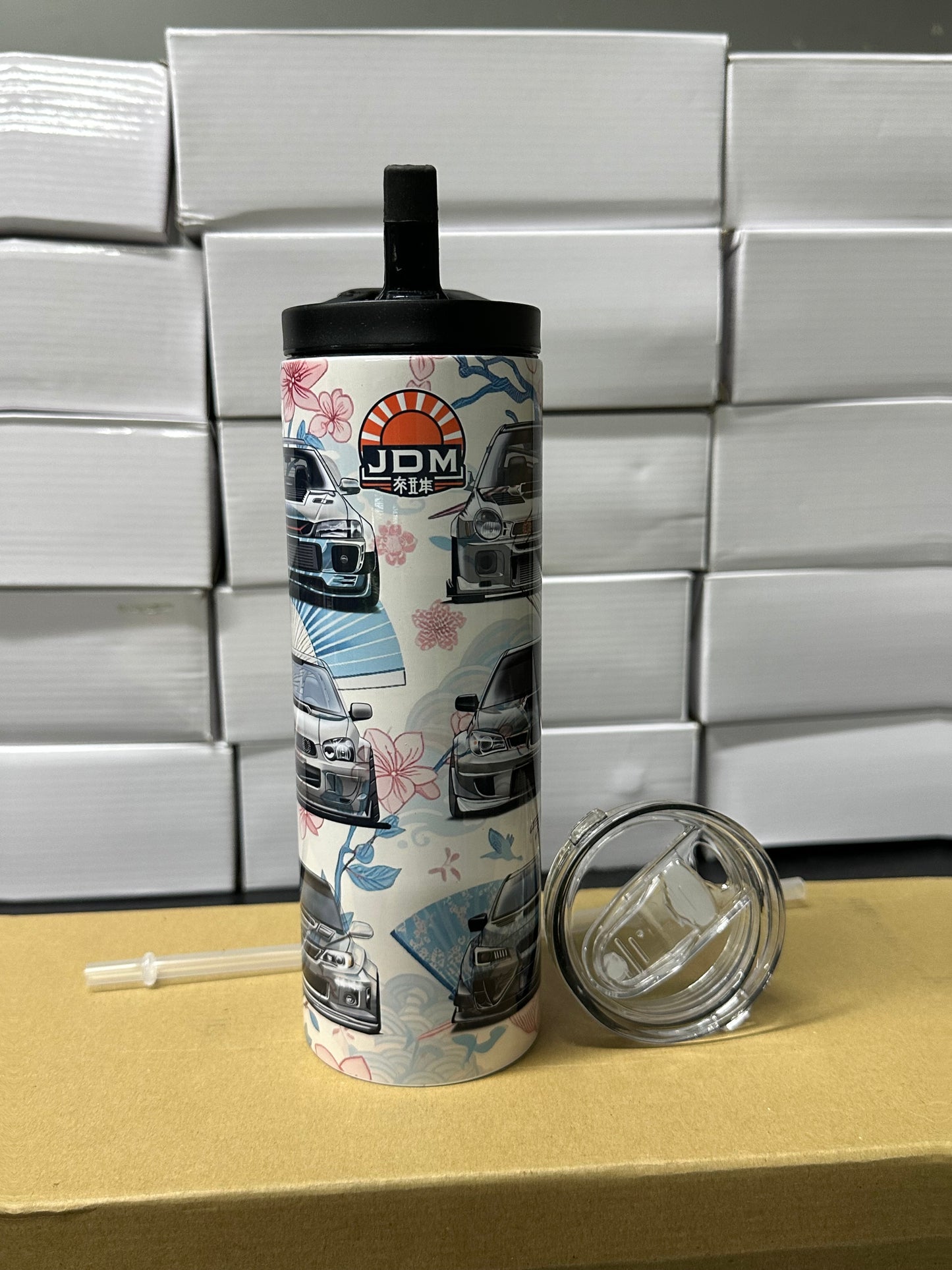 Subaru wrx sti generation flower tumbler