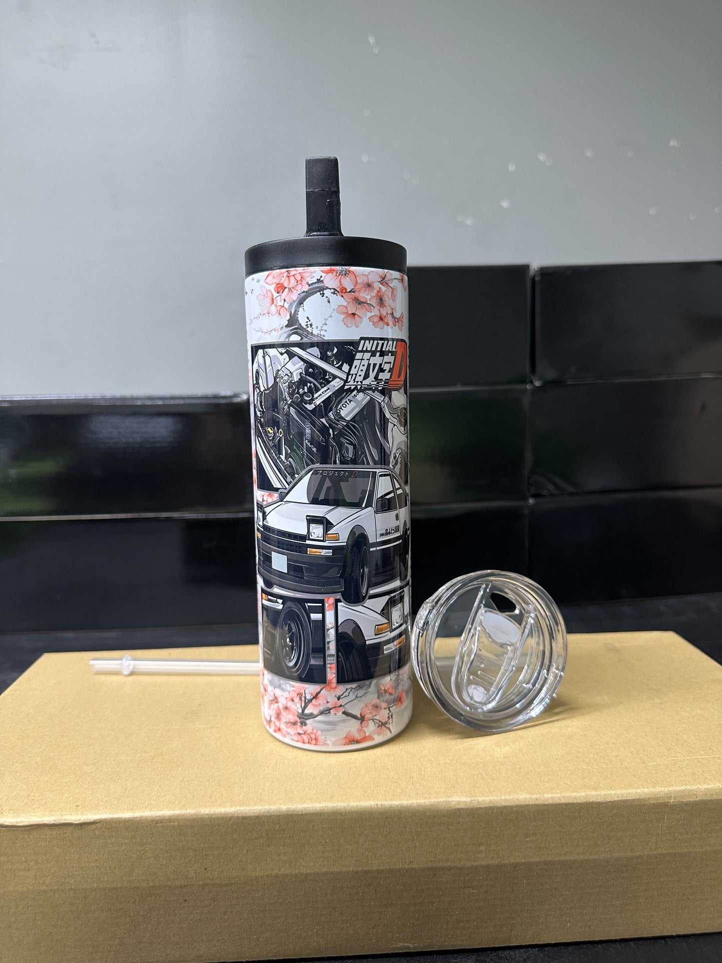 Initial d cherry blossom tumbler
