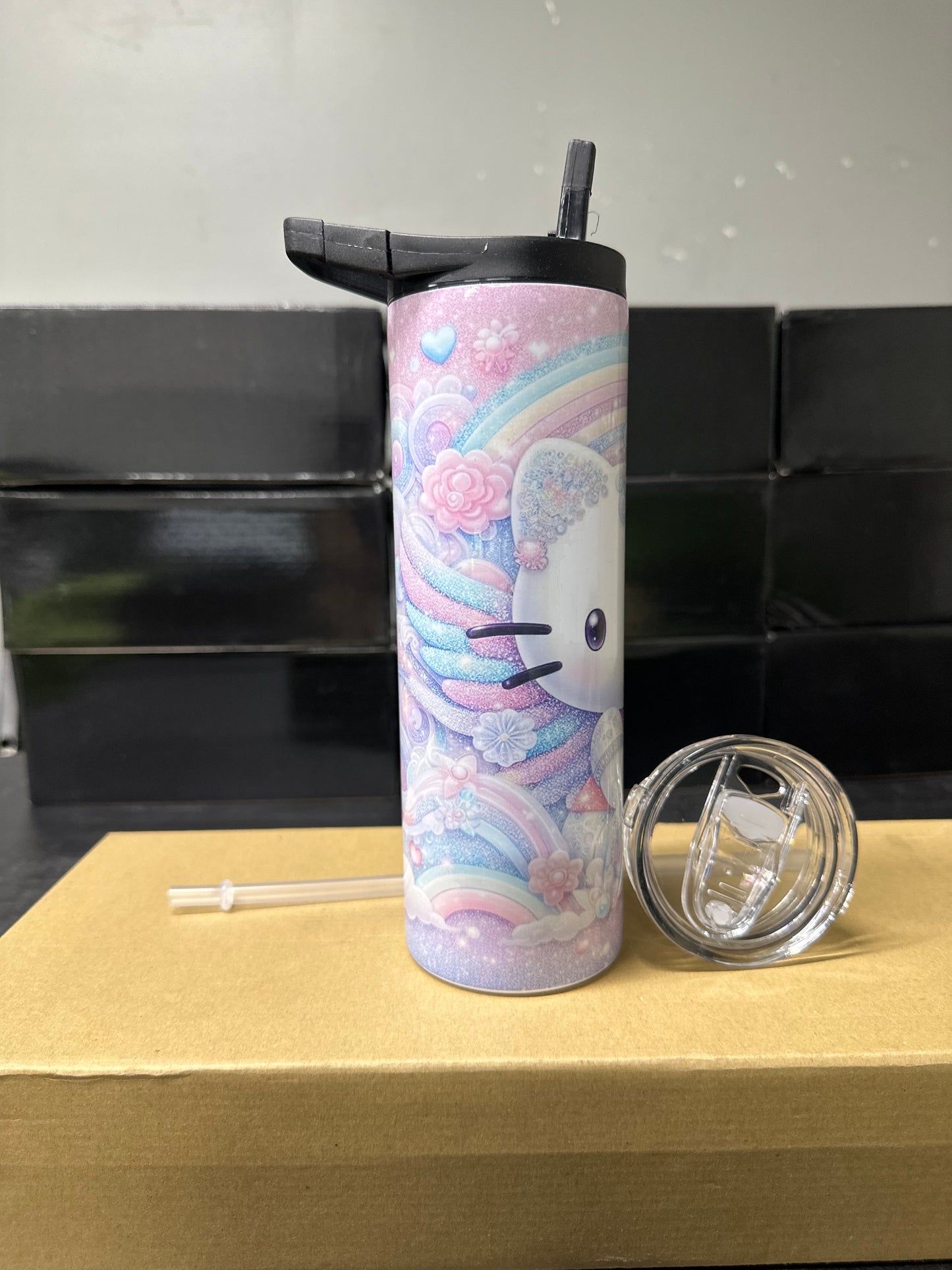 Hello kitty glitter tumbler