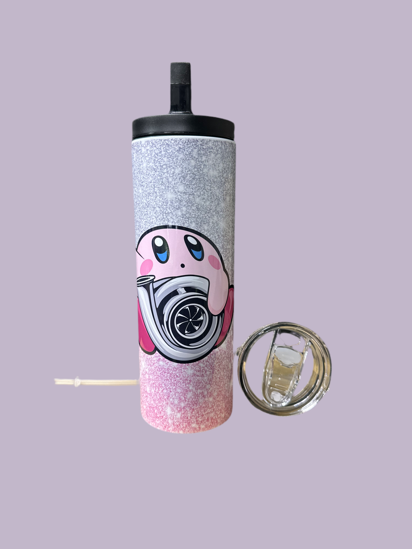 Kirby turbo glitter tumbler