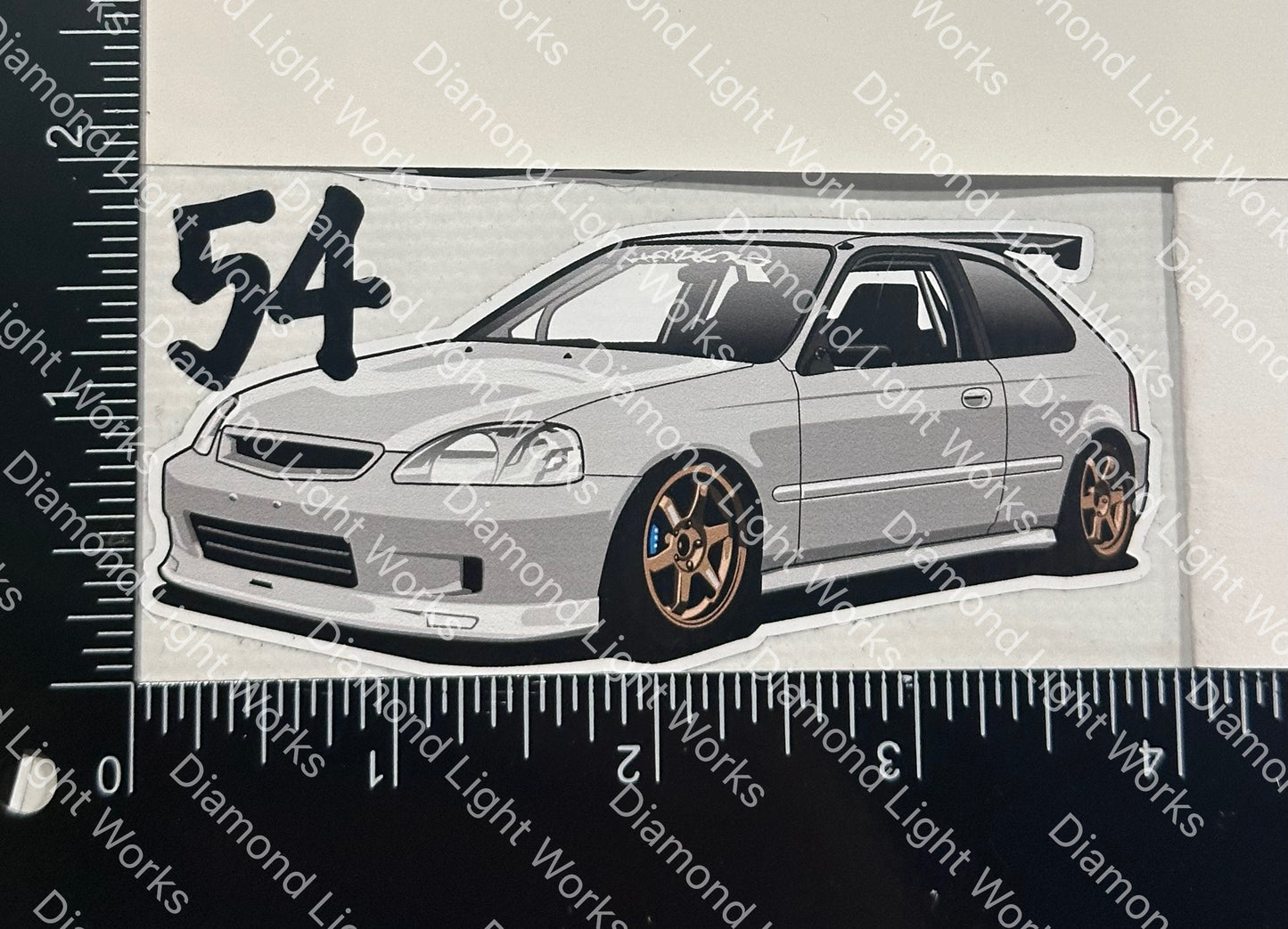 Honda civic ek hatch white sticker decal