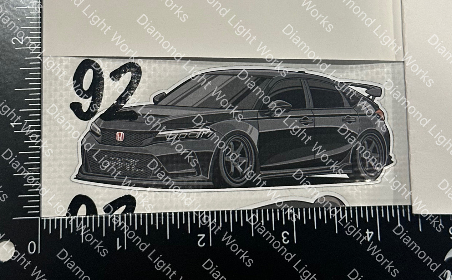 Honda civic fl5 black sticker decal