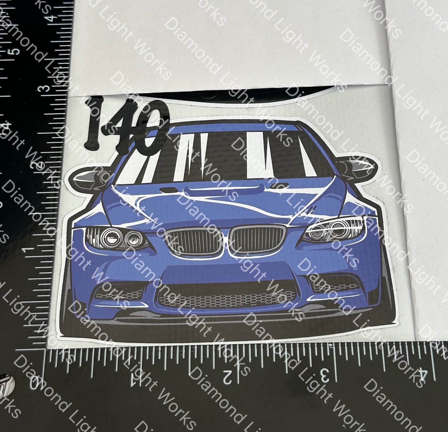 BMW e92 m3 front blue sticker decal