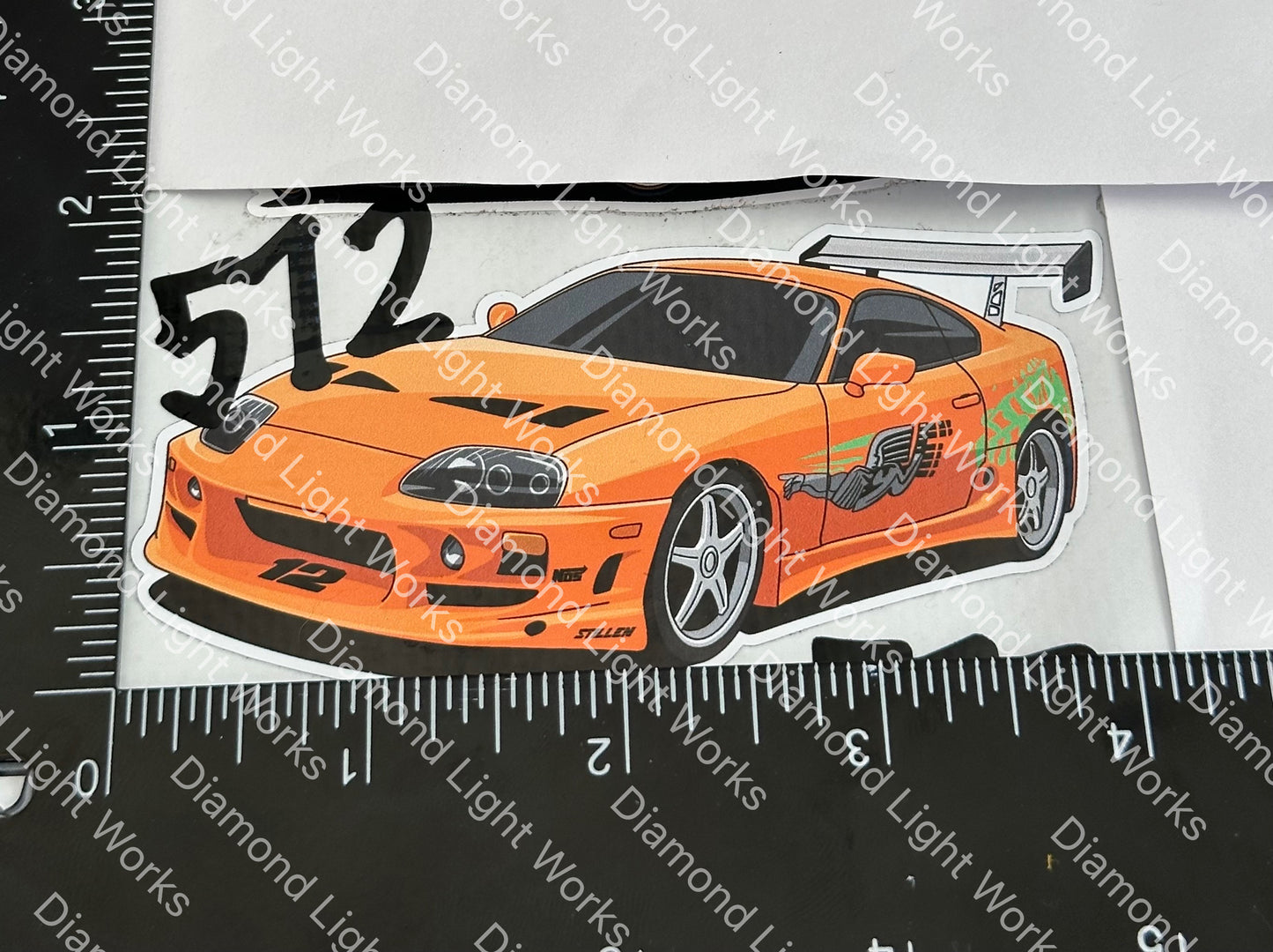 Toyota Supra f&f orange sticker decal