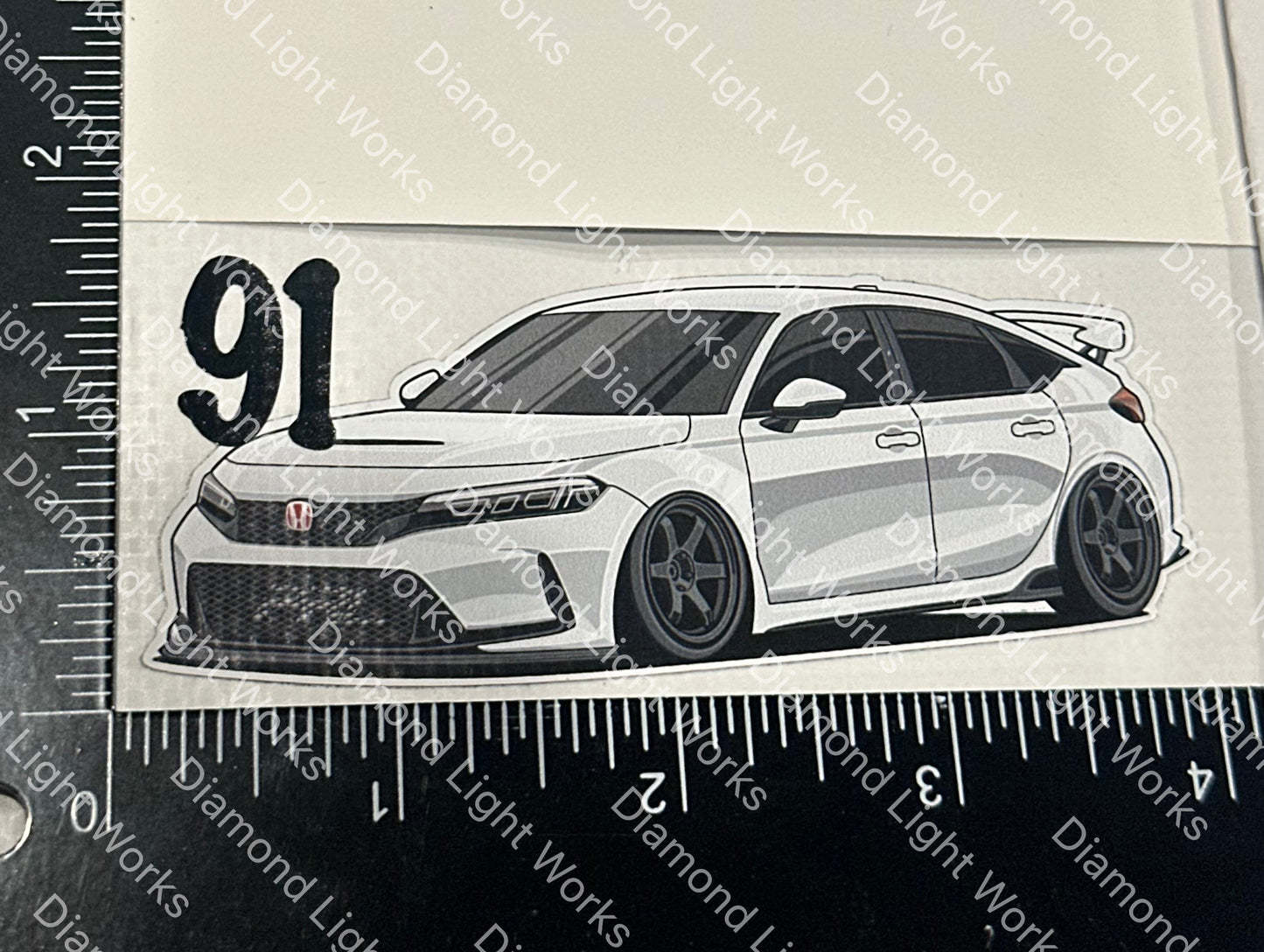 Honda civic fl5 white sticker decal