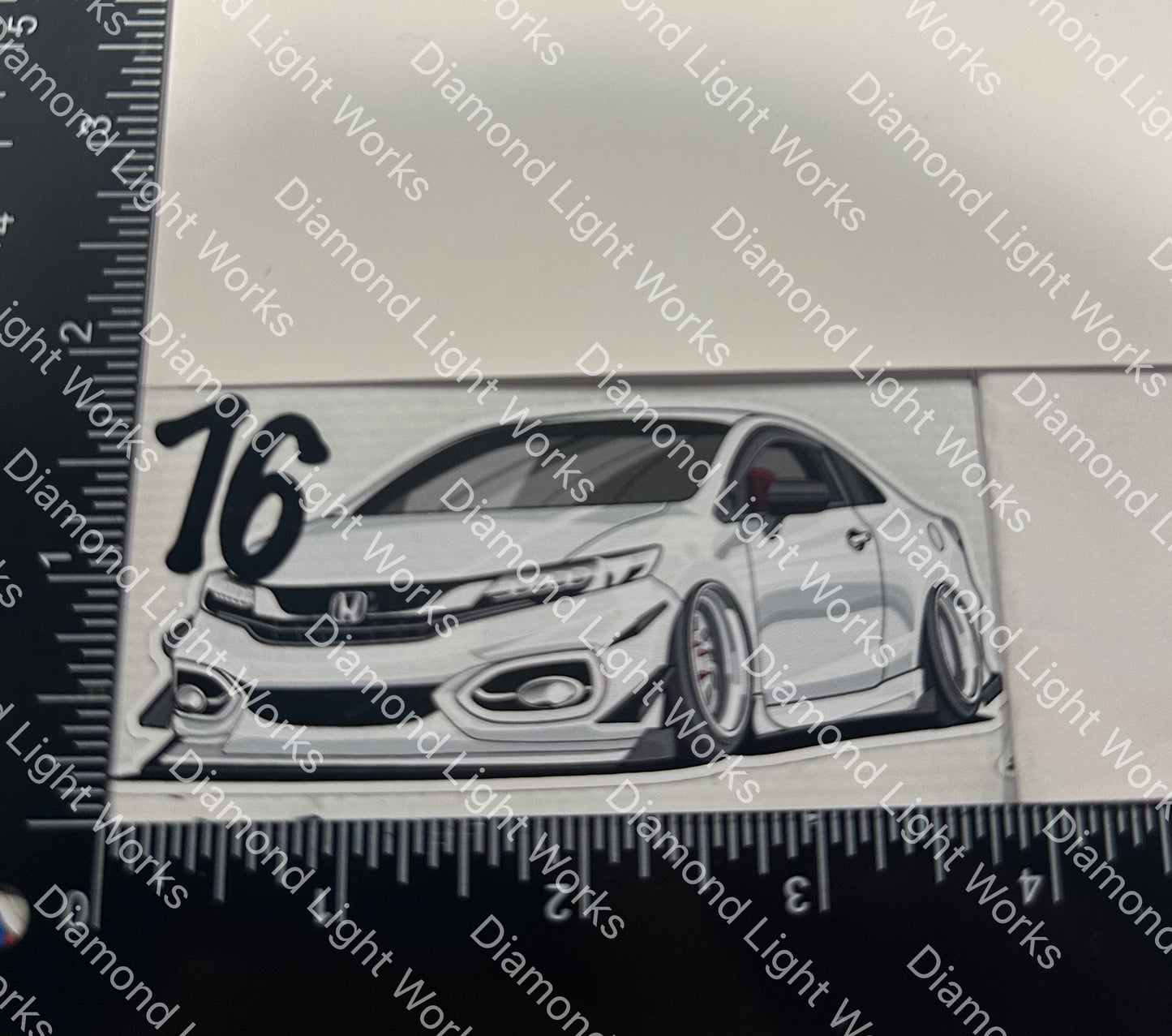 Honda civic 9th gen white sticker decal