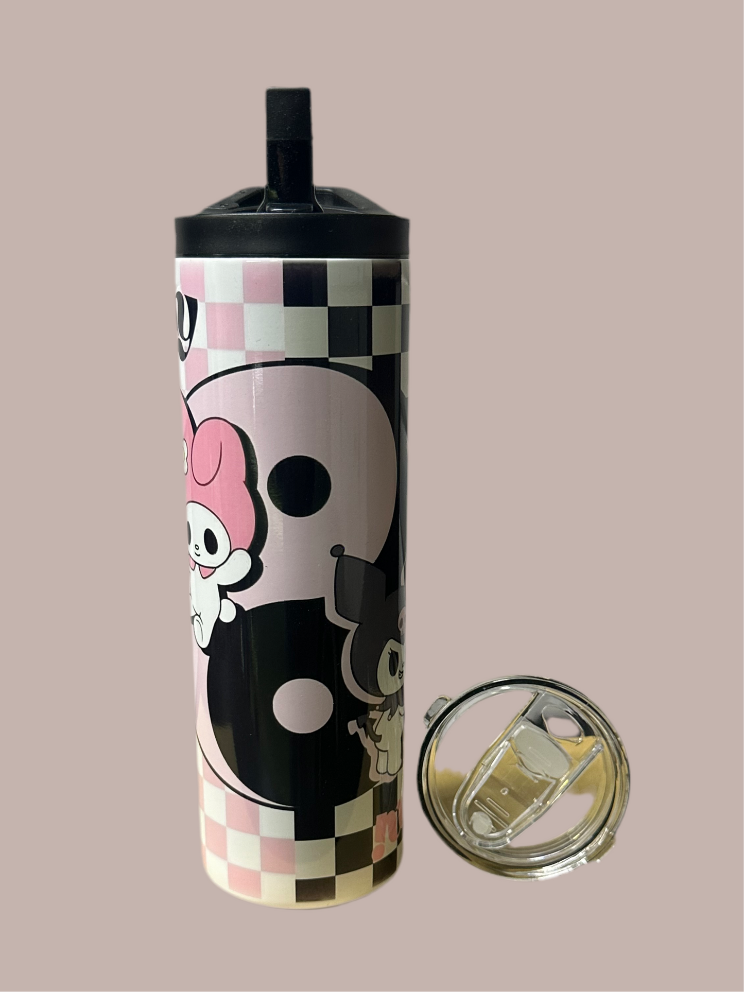 Kuromi & melody checkered tumbler