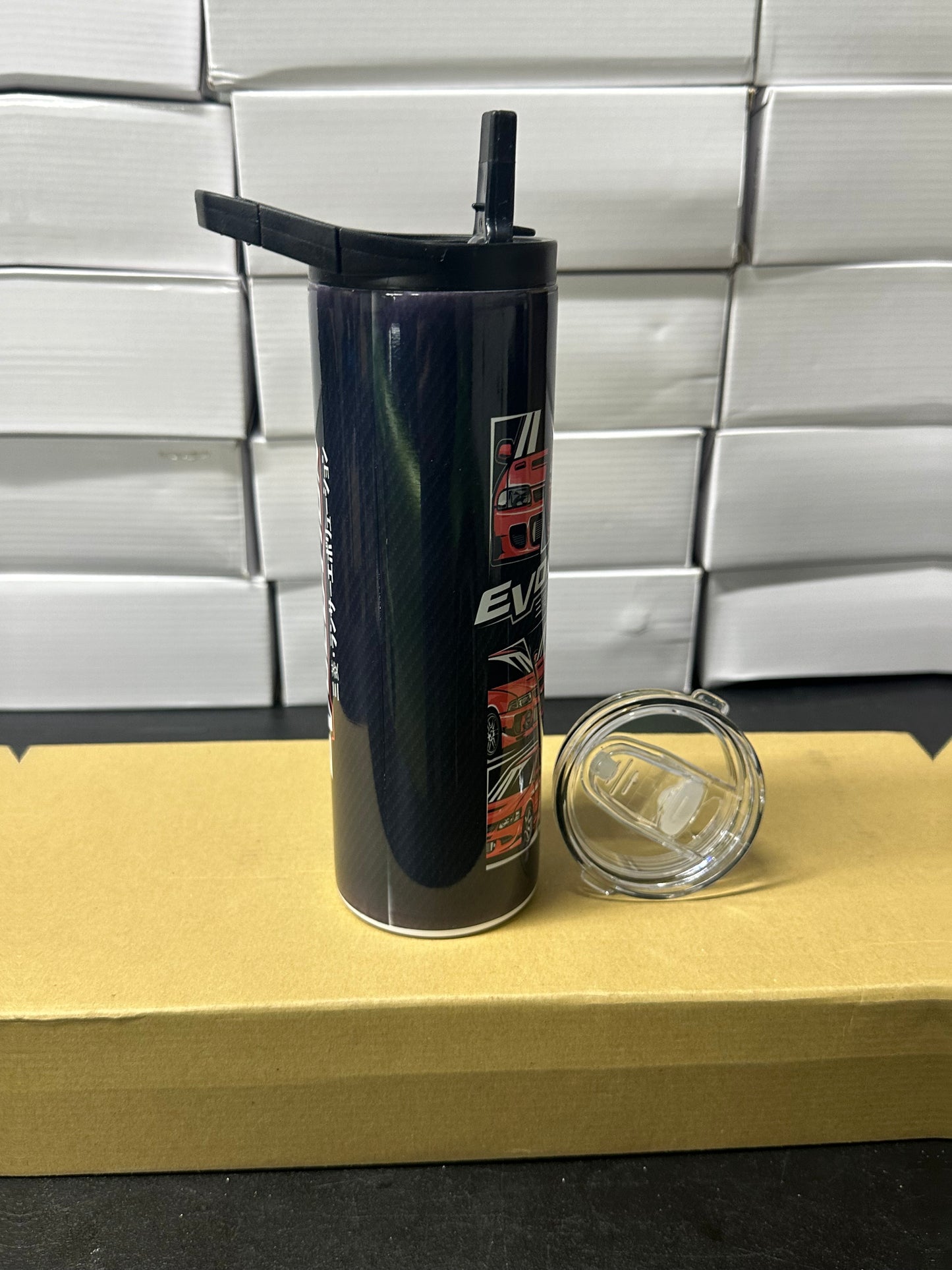 Mitsubishi lancer evolution carbon tumbler