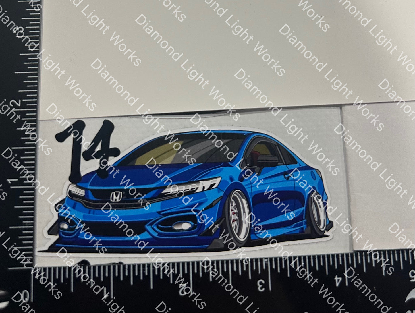 Honda civic 9th gen blue sticker decal