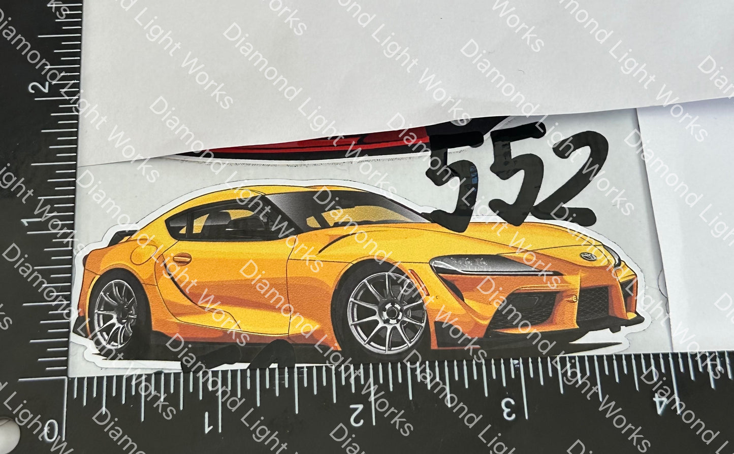 Toyota Supra mk5 yellow sticker decal