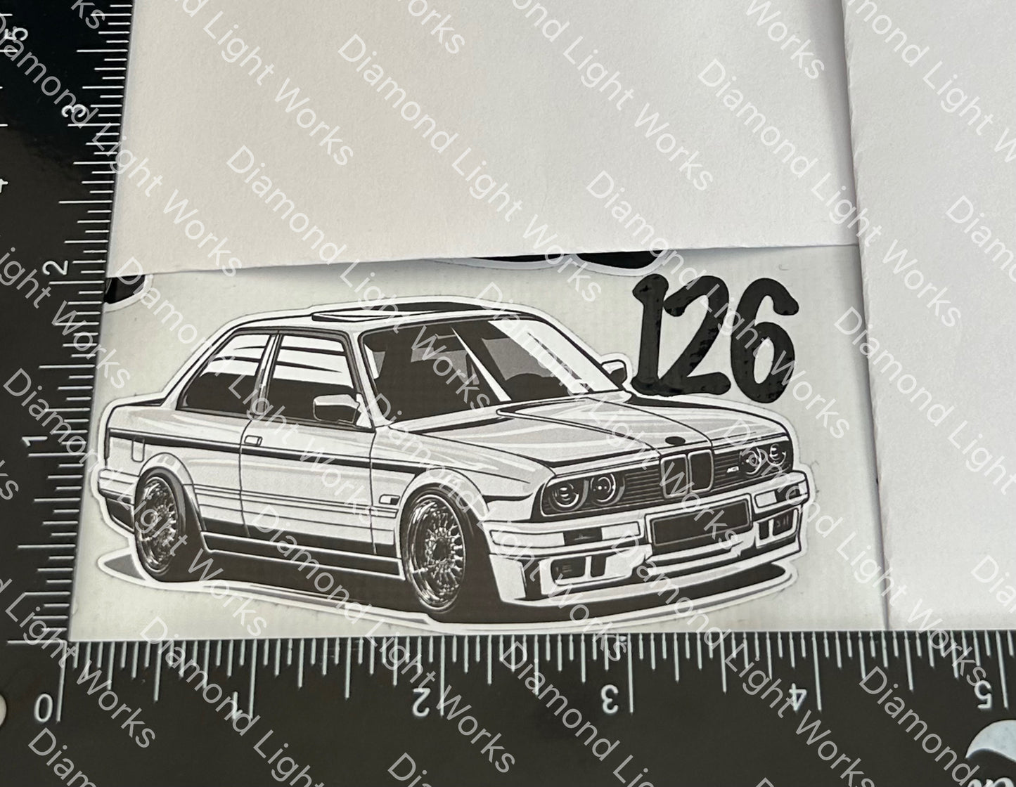 BMW e30 m3 white sticker decal