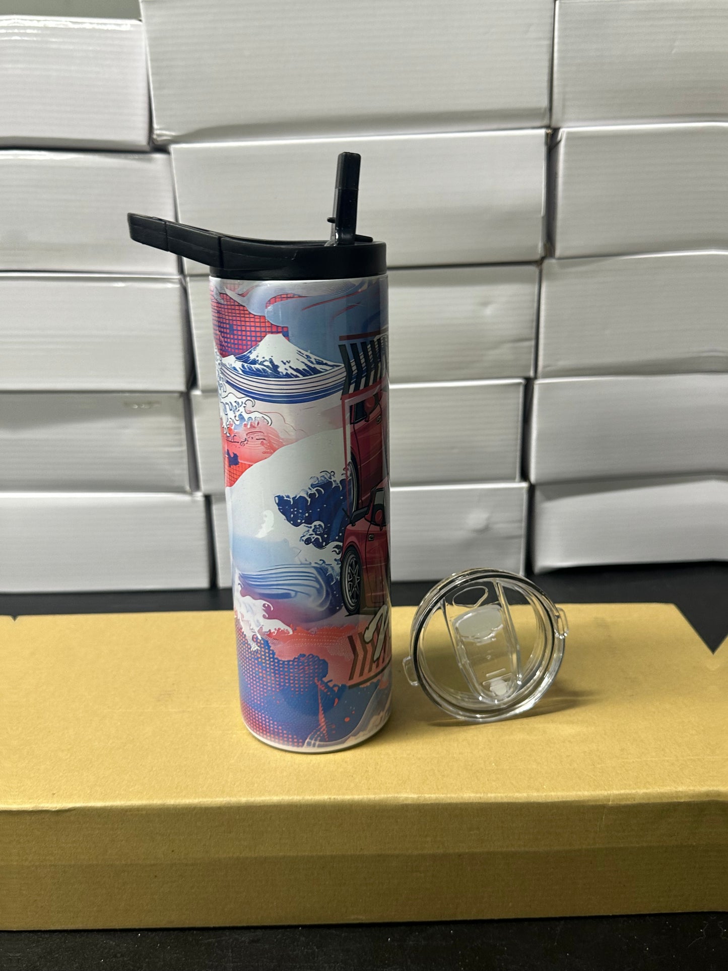 Mazda Miata waves tumbler