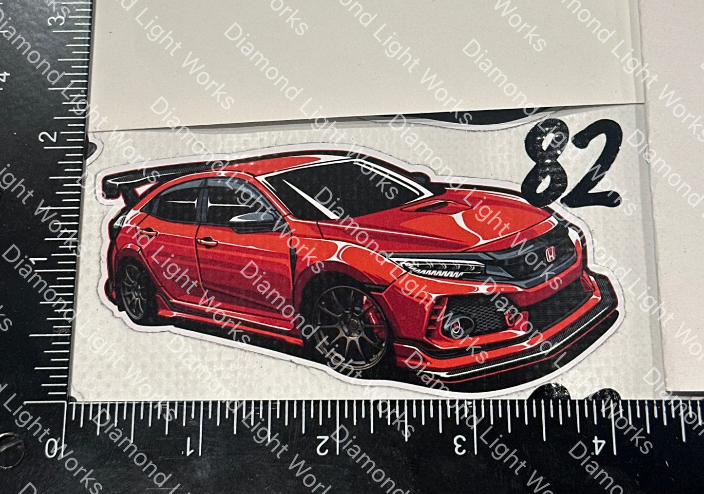 Honda civic fk8 red sticker decal