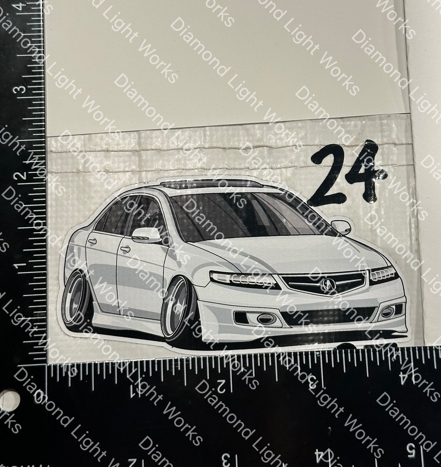Acura tsx white sticker decal