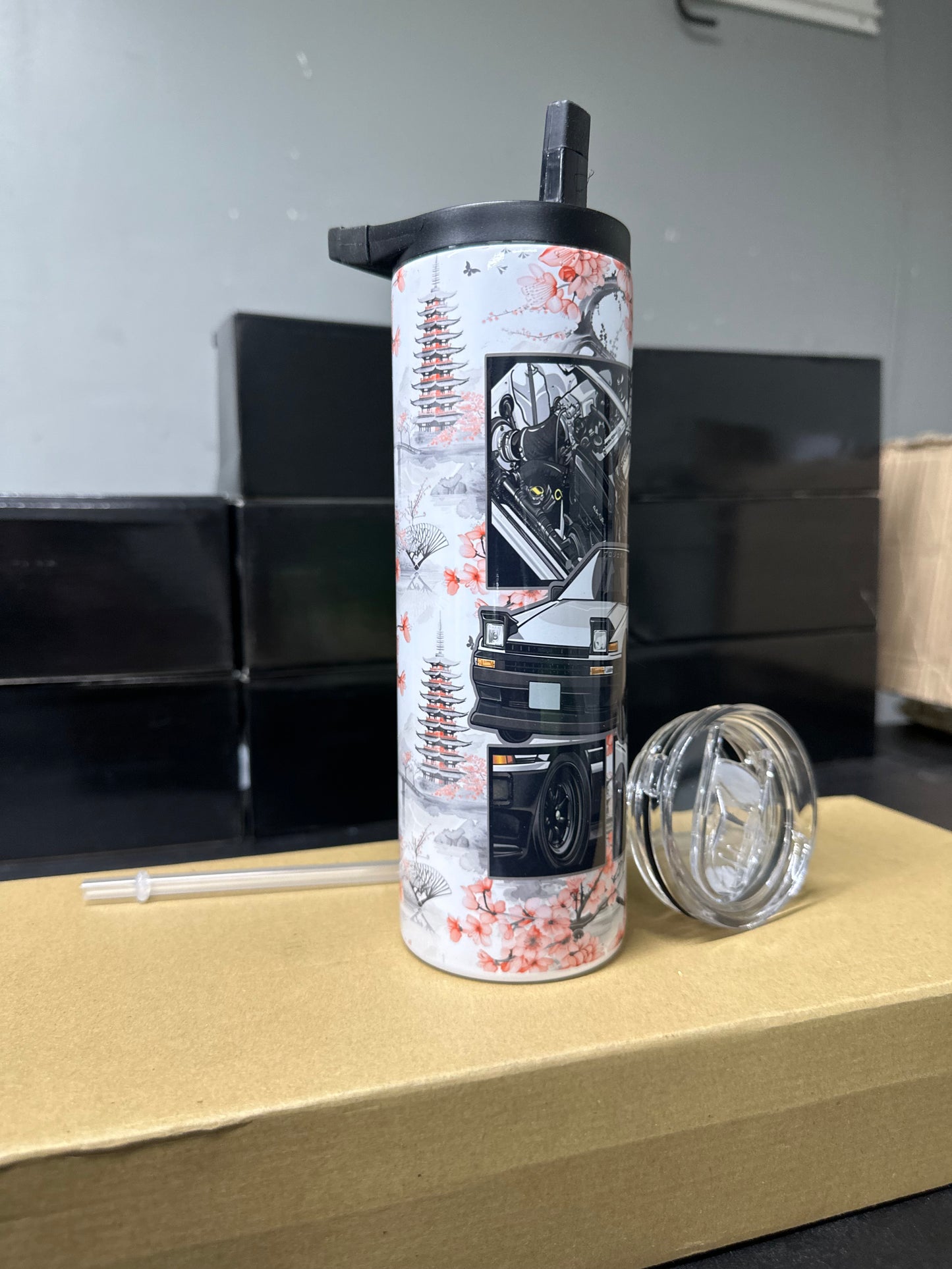 Initial d cherry blossom tumbler