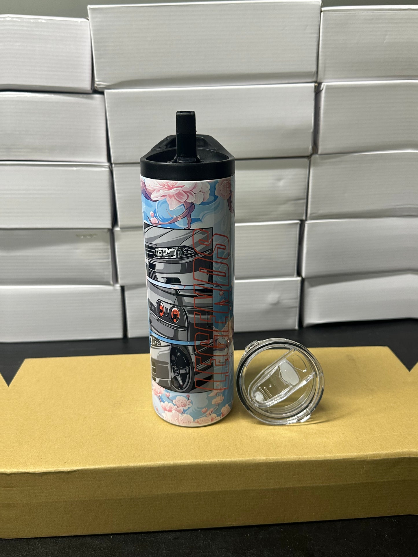 Nissan skyline r32 cherry blossom tumbler